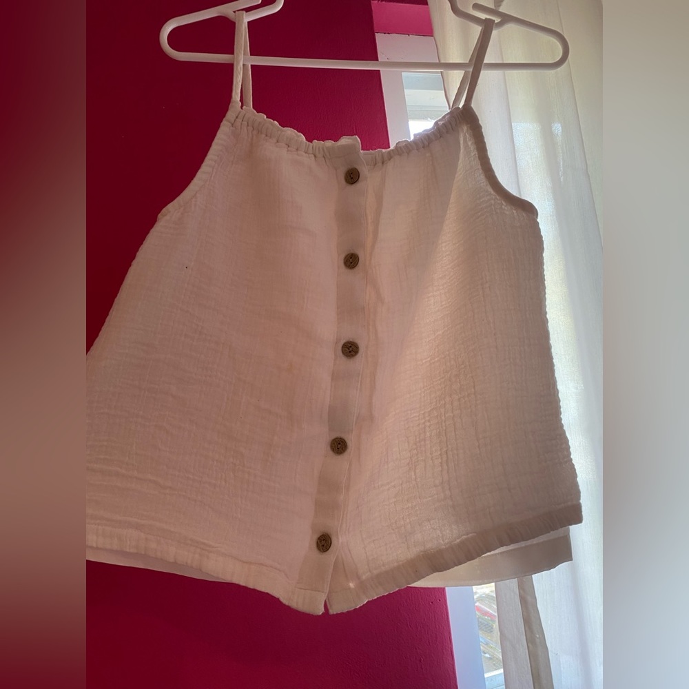 White button tank top